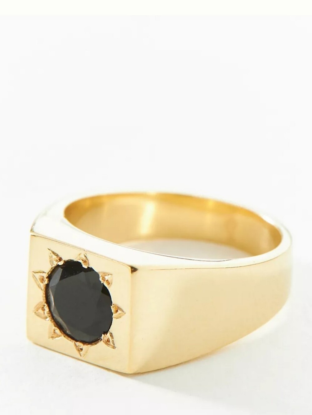 Anthropologie Merewif Townes Signet Ring - gold, onyx